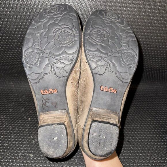 TAOS Tango Leather Mary Jane Tan Brown Cut Out Cottage Boho Shoes Women’s 6.5 - Picture 7 of 8